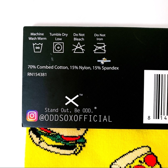 Odd Sox Fast Food Junk Food Crew Socks Pizza Burgers French Fries Mens Womens - Picture 6 of 6
